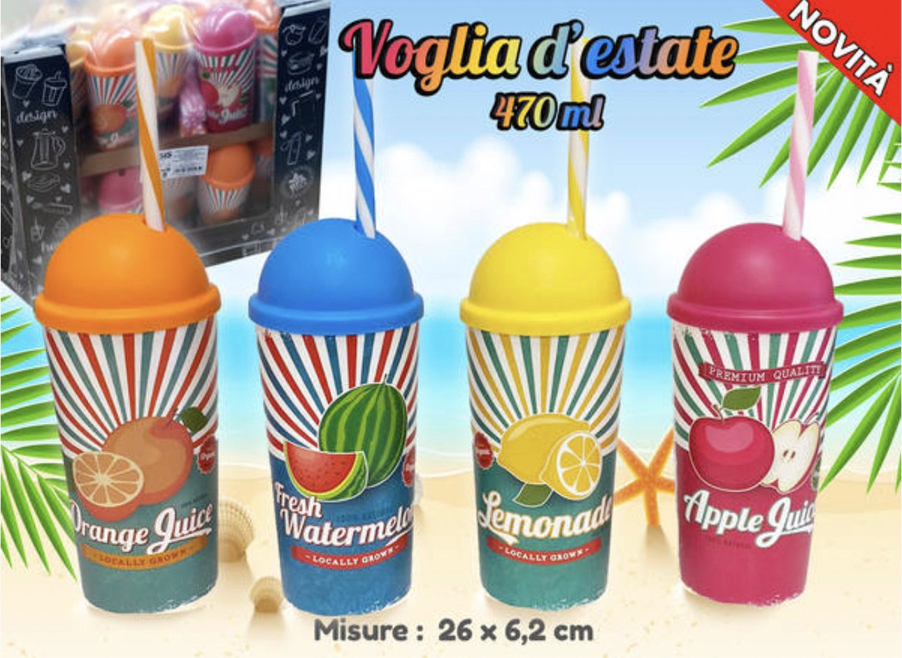 bicchiere con cannuccia
